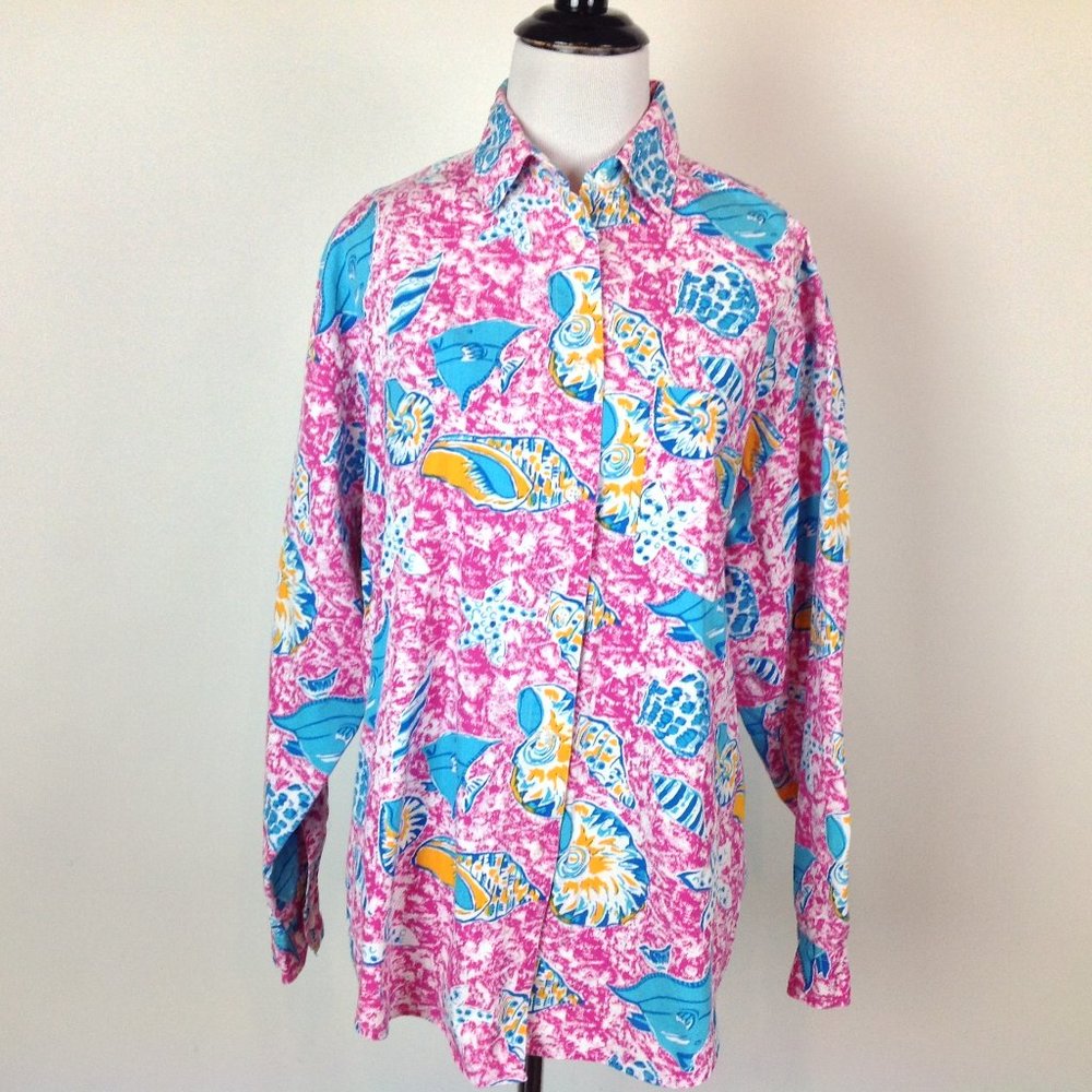 Vintage French Navy Top Womens Oversize Small